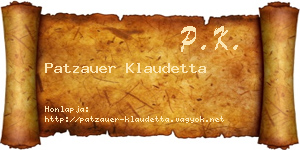 Patzauer Klaudetta névjegykártya
